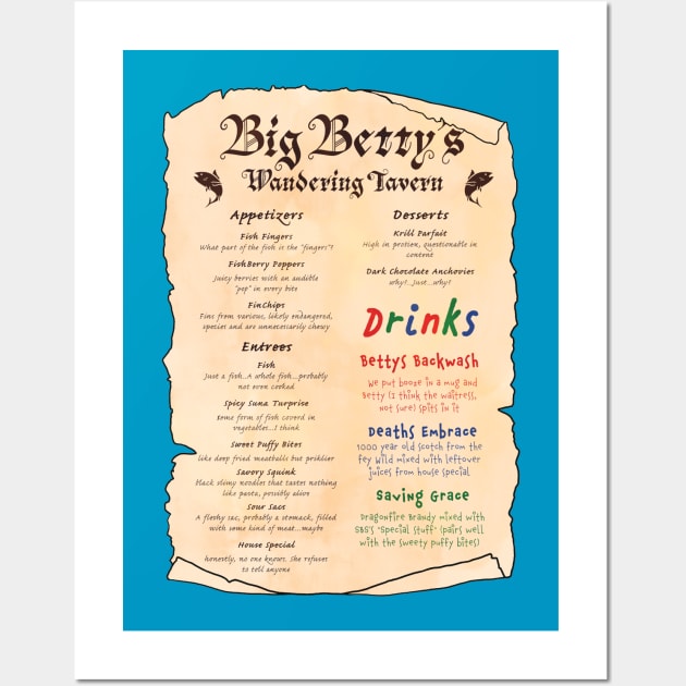 Big Betty's Menu Wall Art by AoD